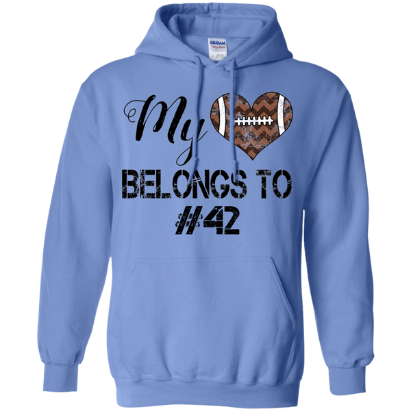 My Heart Belongs To Personalized Football Hoodie Sweatshirt Carolina Blue