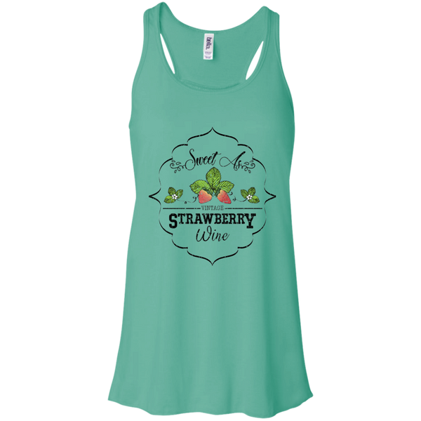 Sweet as Strawberry Wine Flowy Racerback Tank Teal