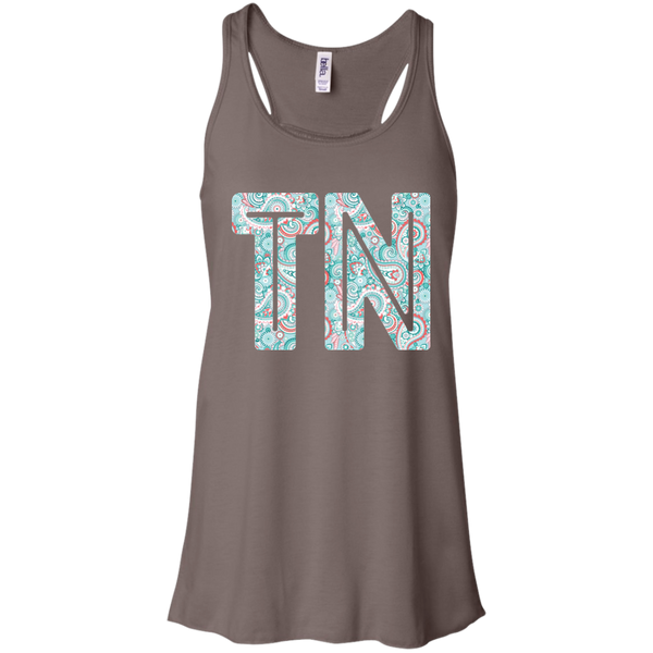 Paisley Tennessee Flowy Racerback Tank Top Brown