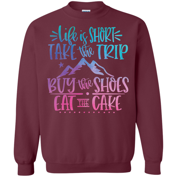 Life Is Short Gildan Crewneck Pullover Sweatshirt – Comfort Meets Style