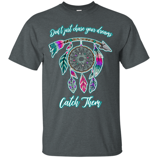 Chase catch your dreams inspirational dreamcatcher tee shirt dark grey