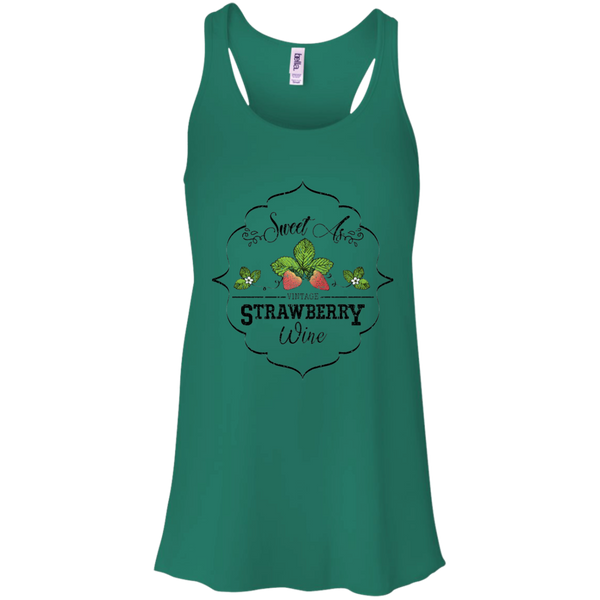 Sweet as Strawberry Wine Flowy Racerback Tank Kelly Green