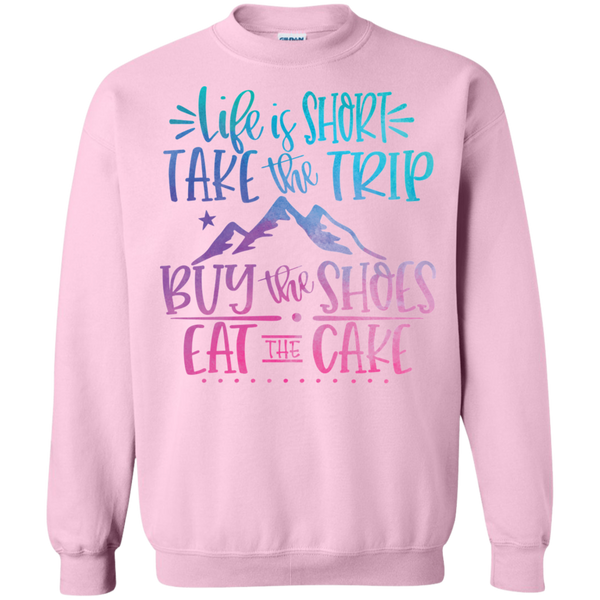 Life Is Short Gildan Crewneck Pullover Sweatshirt – Comfort Meets Style