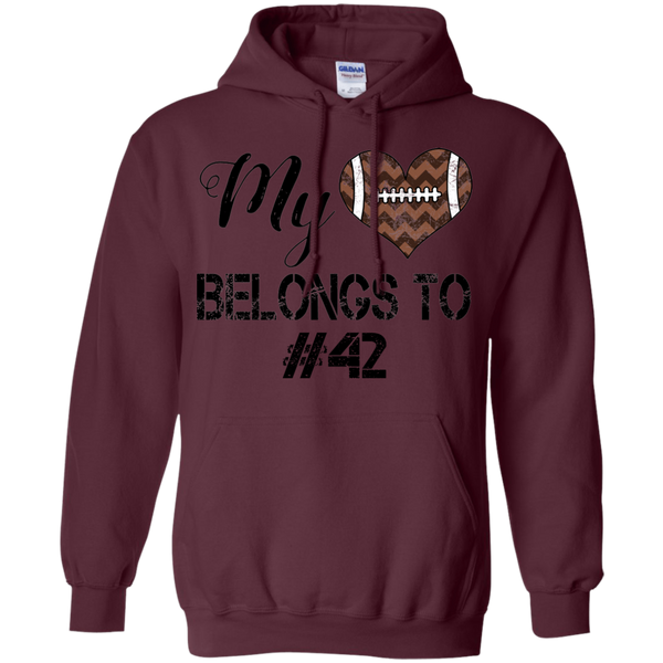 My Heart Belongs To Personalized Football Hoodie Sweatshirt Maroon