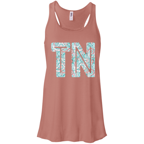 Paisley Tennessee Flowy Racerback Tank Top Mauve