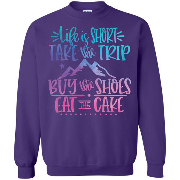 Life Is Short Gildan Crewneck Pullover Sweatshirt – Comfort Meets Style