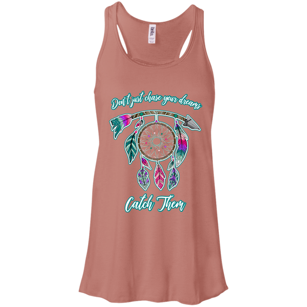 Chase catch your dreams inspirational dreamcatcher flowy tank top mauve