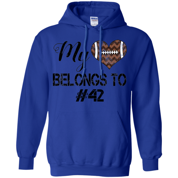 My Heart Belongs To Personalized Football Hoodie Sweatshirt Blue