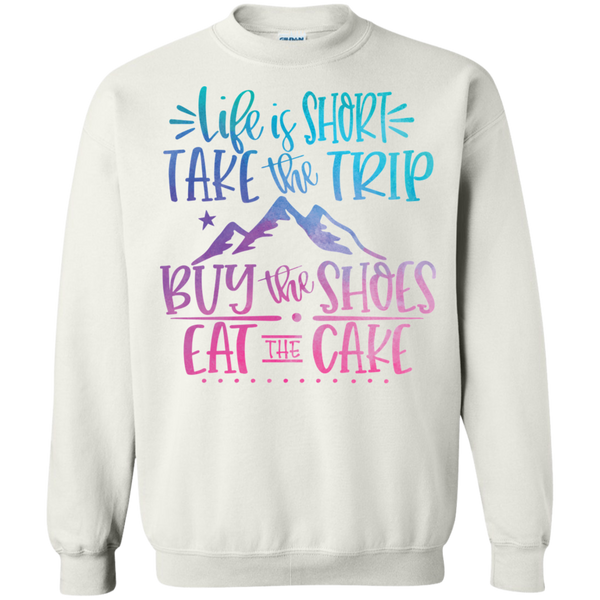 Life Is Short Gildan Crewneck Pullover Sweatshirt – Comfort Meets Style